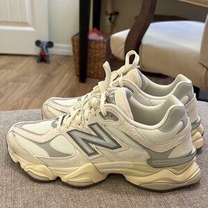 New Balance 9060 Women's Off-White and Light Gray Sneakers